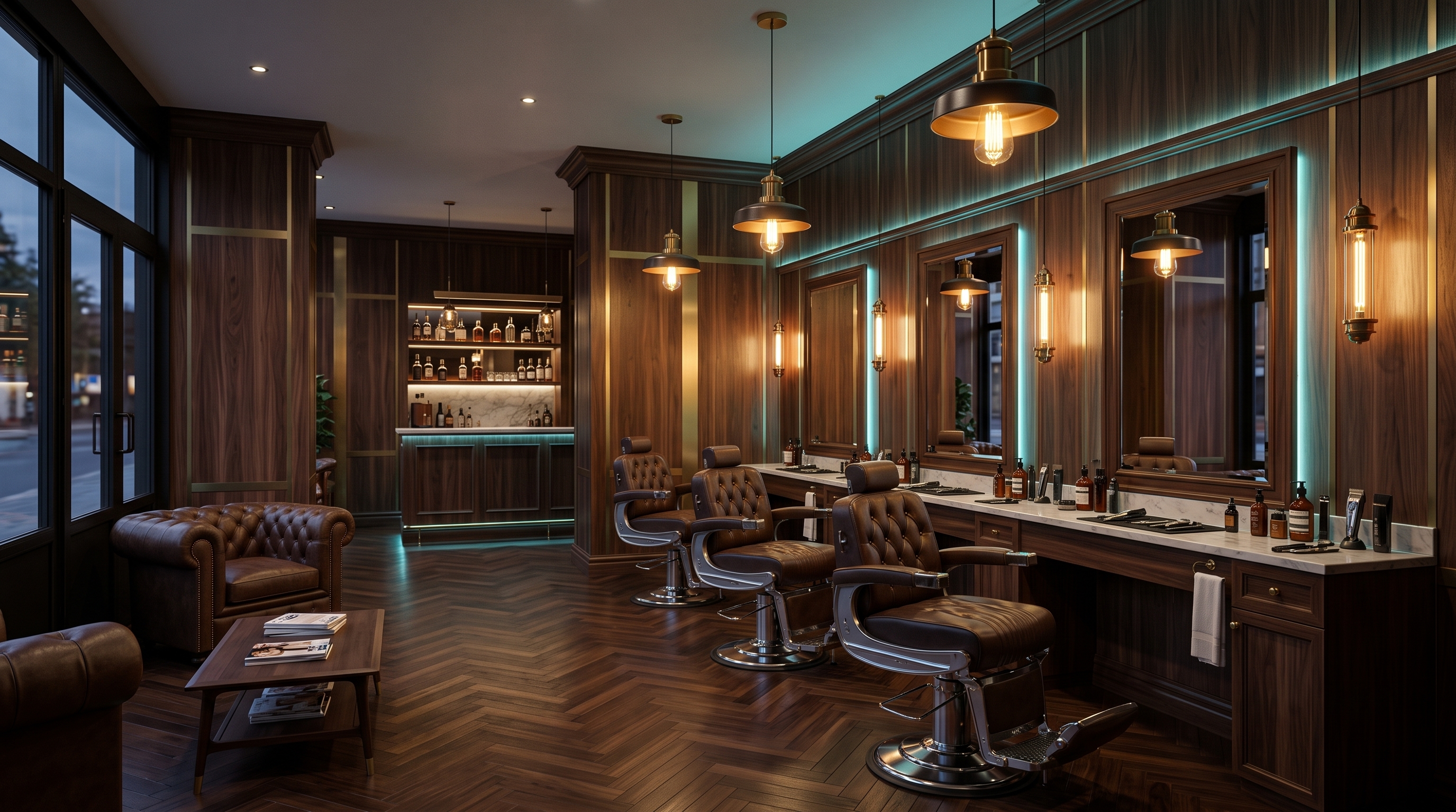 Interior Barbería de Lujo